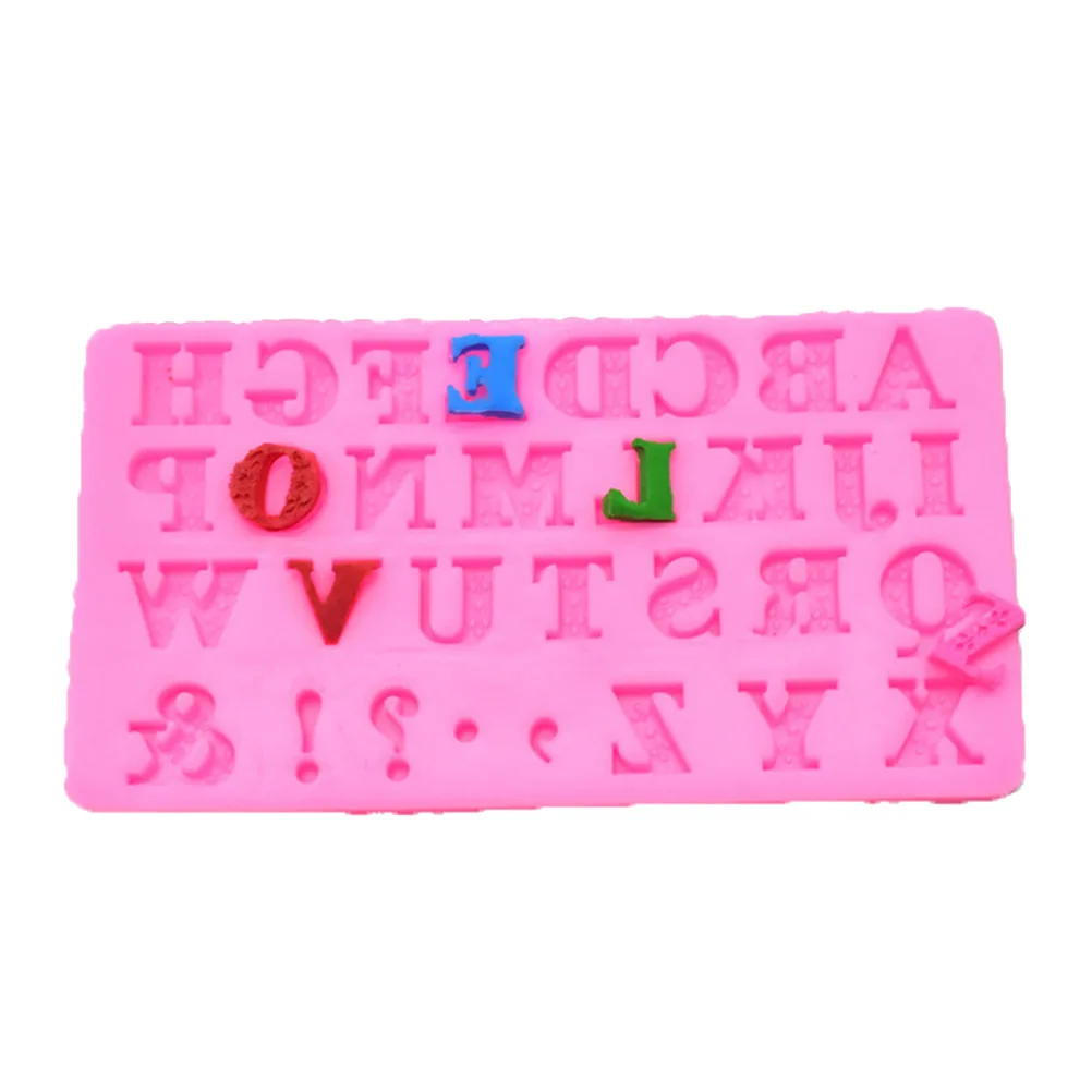 

Alphabet Silicone Letter Mold 26 English Letters Cake Fondant Soap Chocolate Candy Baking Tool Flexible Non-Stick Kitchen Mold