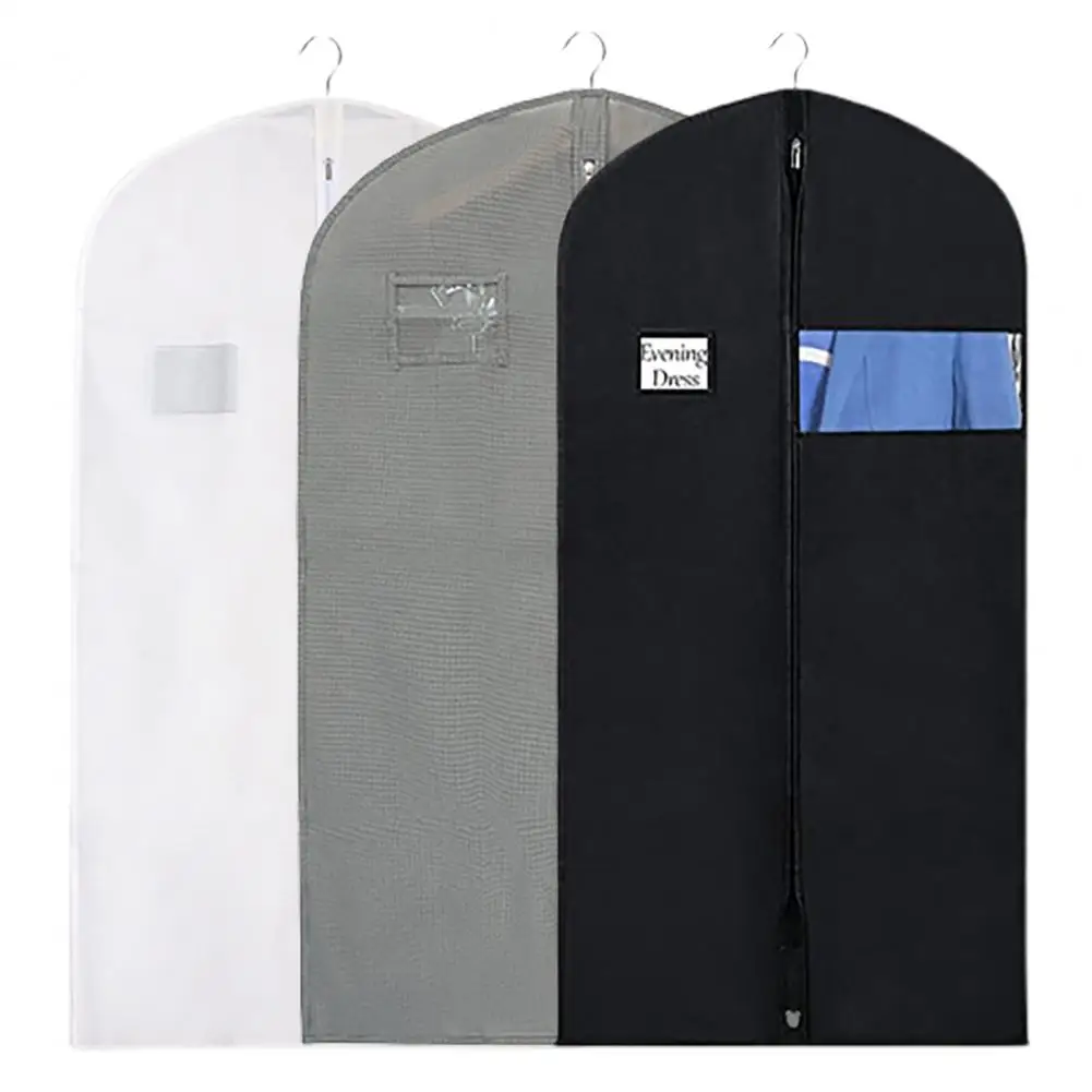 Non-Woven Fabri Garment Bags Clothes Hanging Dust Cover Wedding Dress Cover Suit Coat Wardrobe Clothing Hanging Organizer Bag