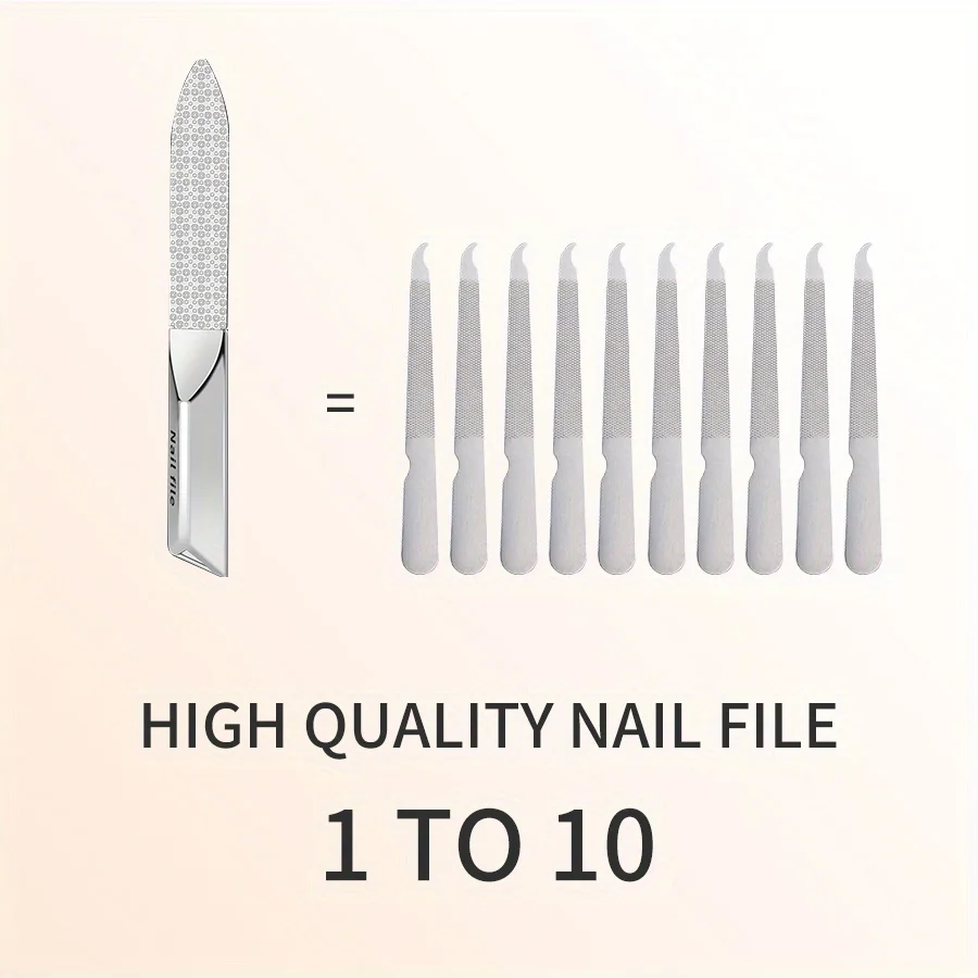 

Stainless Steel Double-Sided Nail File with Storage Thickened and Hardened Both Sides Suitable for Manicure and Foot Care