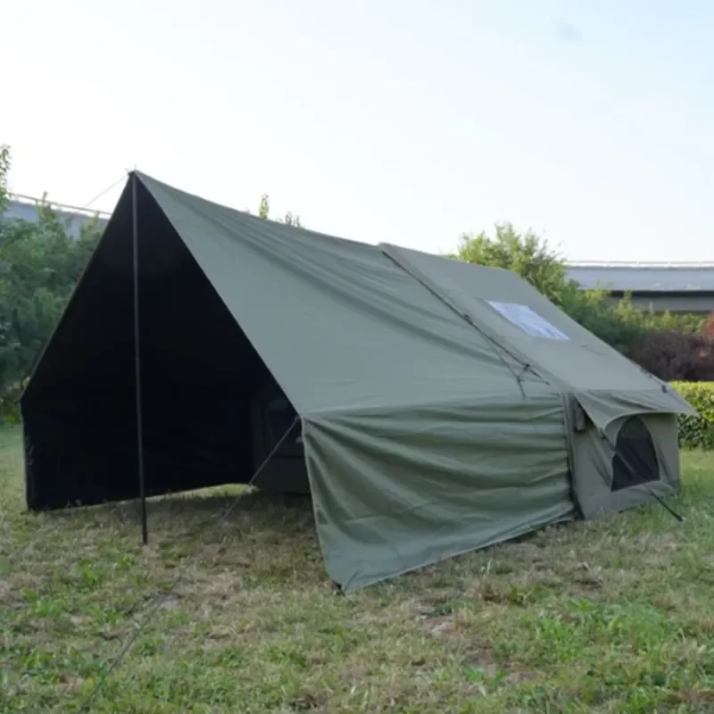 Heavy Windproof a Shape Glamping Tent UV Protection 300D Oxford Sun Canopy for Camping Picnic Self-driving Beach Party