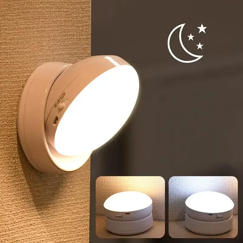 USB Motion Sensor LED Night Light, Lâmpada do quarto, Recarregável, Decoração para casa, Corredores, Room Corredor Iluminação