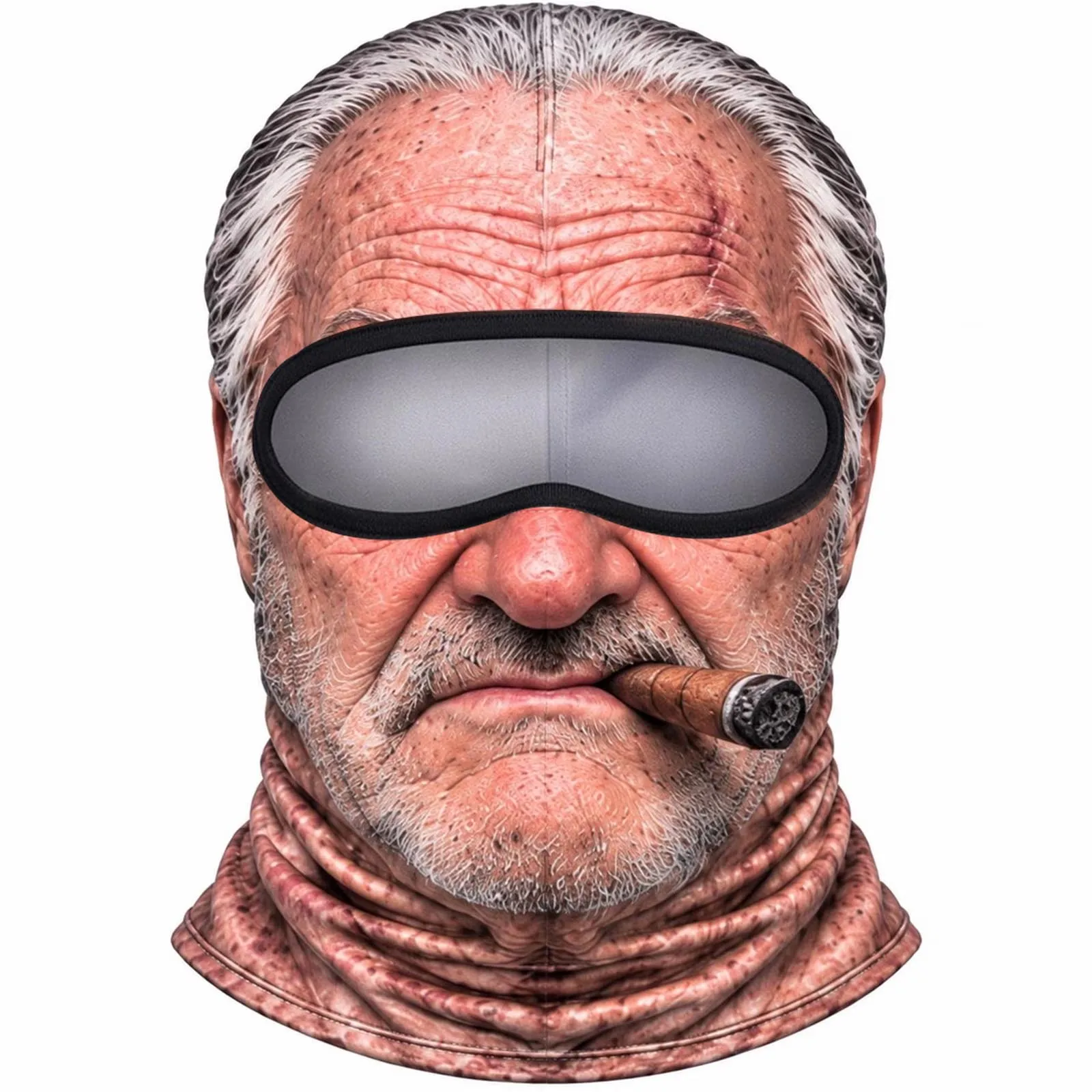 Fun middle aged man printed face mask cycling full face mask skiing face mask party headwear