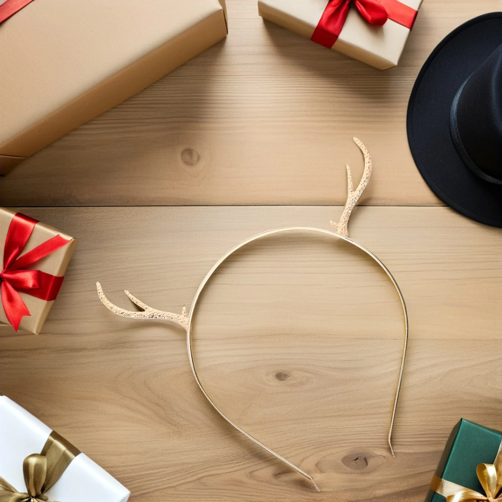 

1pc Antler Hairband Girls Christmas Party Headband Alloy Photo Prop Cosplay Masquerade Costume Accessory Hair Styling Tool