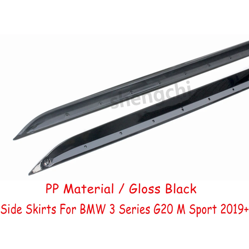 G20 Gloss Black PP Plastic Material Side Skirt for BMW 3 Series G20 Side Bumper Extensions M Sport 318i 320i 320d 330i 340i