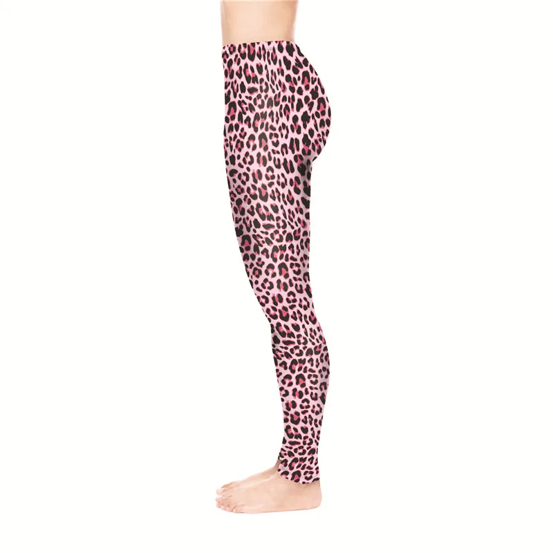 DeanFire Comfortable Pink Leo Print Fitness Leggins Sexy Silm Pants Ankle Length Women Leggings