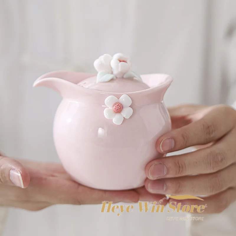 Multiple Handmade Flower Shaped Teapots Made From Raw Ore Powder and Mud High-end Kung Fu Ceramic Tea Sets Single Pot Tea