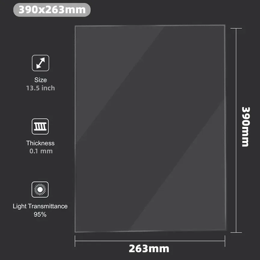 5 Stück FEP-Mattfolie 13,5 Zoll 390x263x0,1mm Für Uniformation GK3 Ultra Trennfolie 3D-Drucker Teile und Zubehör LCD SLA – Detail 2