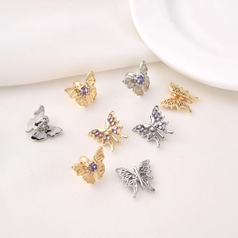 

Ожерелье-браслет из 14-каратного золота с микроинкрустацией цирконом и жемчугом-бабочкой, украшенное из белого золота