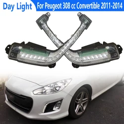 For Peugeot 308 cc Convertible 2011 2012 2013 2014 Front LED DRL Daytime Running Lights Lamps Car Day Light 6206X4 6208X4