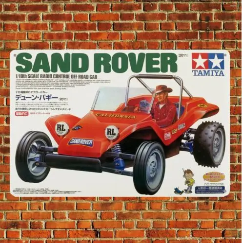 Metal Poster Vintage Rc Car Tin Sign Plaque Tamiya Buggy Sand Rover Boxart