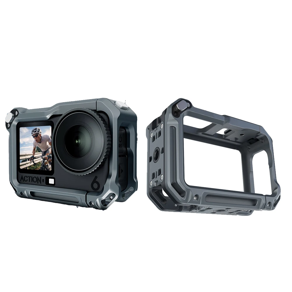 

Rabbit Cage Aluminum Protective Case for DJI OSMO Action6, Multifunctional Metal Frame Expansion Adapter Mount Camera Accessorie
