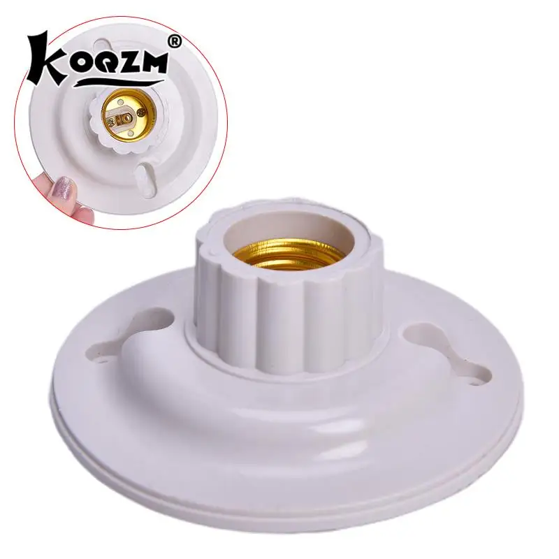 Good Quality E27 LED Light Bulb Holder Round Socket E27 Base Hanging Lamp Socket Screw Base