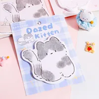Cute Cat Shape Cartoon Sticky Notes Adhesive Memo Pad Stationery for Office School Supplies Junk Journal Decoration 3