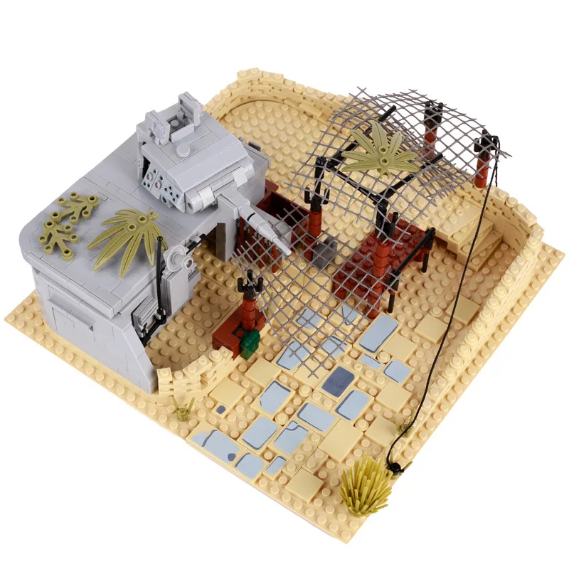 Militärische WW2 MOC Ruinen-Bunker Bausteine Armee-Waffen Festungssteine Kiefern-Zubehör Spielzeug Geschenk – Detail 2