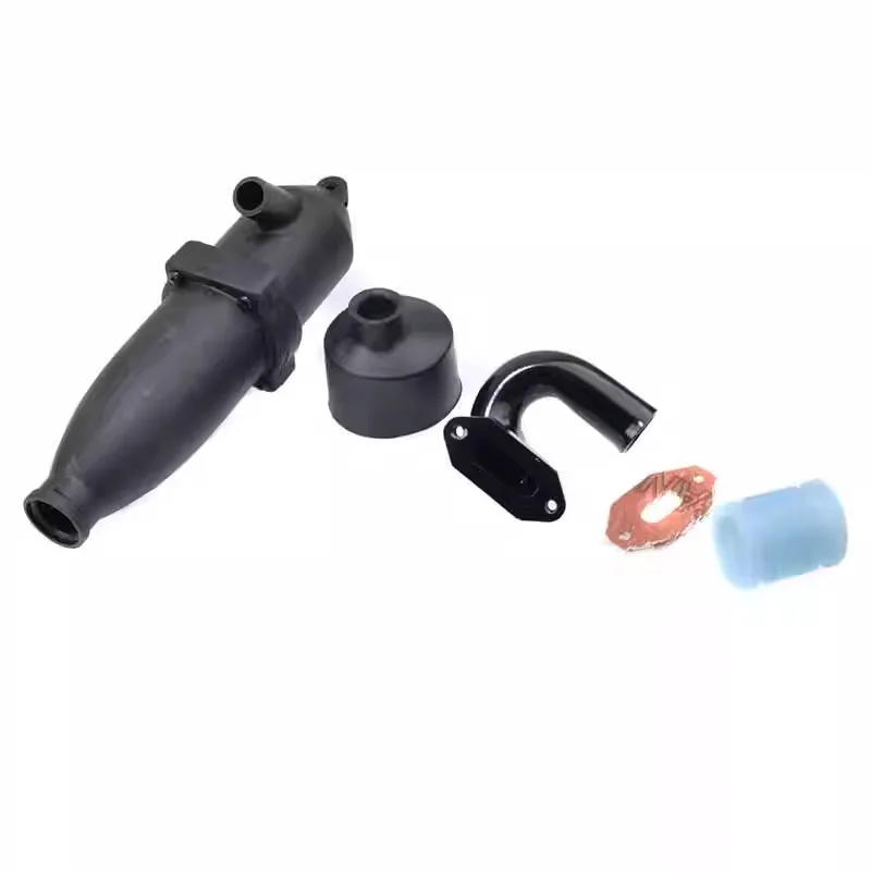 1set Plastic RC Exhaust Pipe & Sponge Air Filter for 1/10 Scale Nitro Engine Car HSP 94101 94102 94188