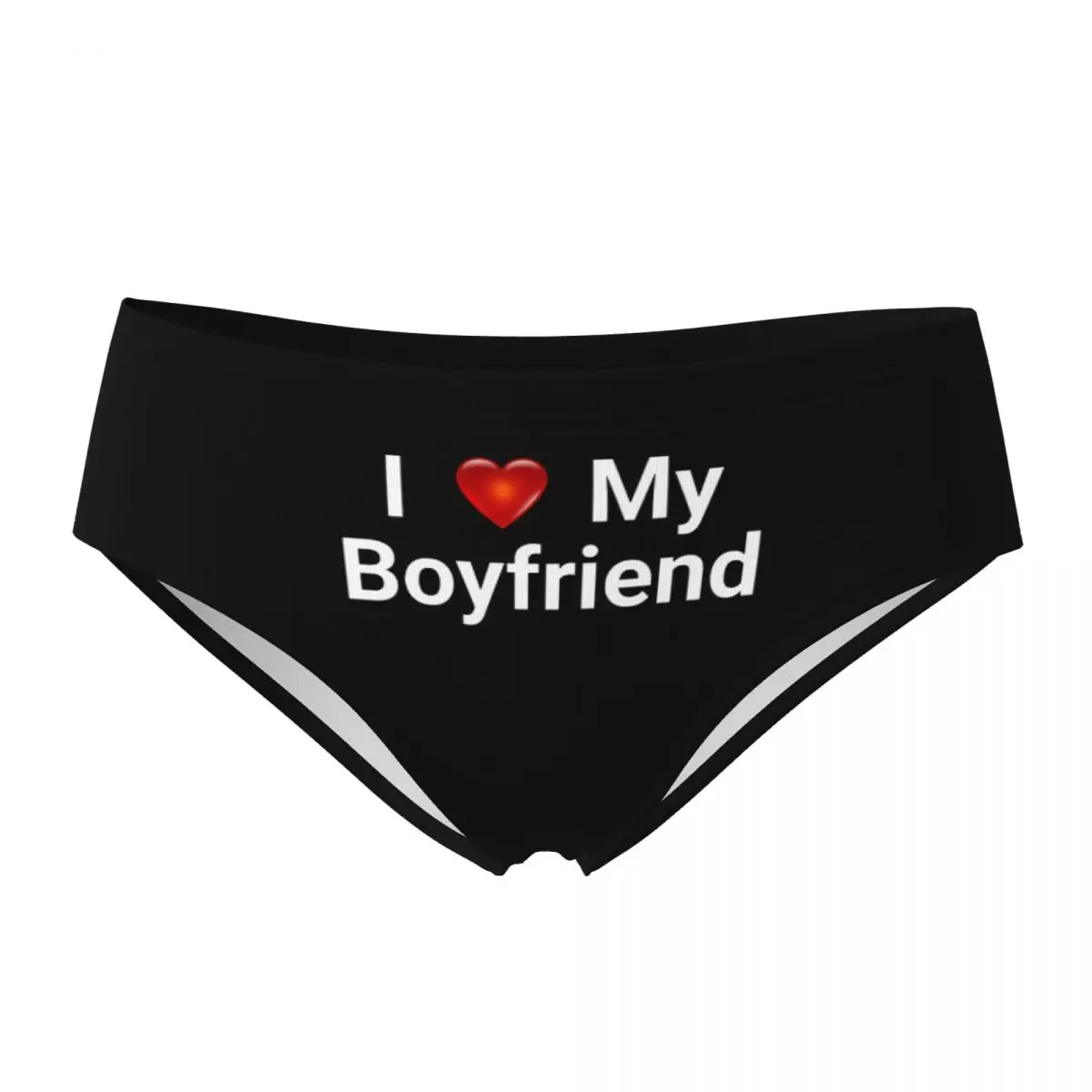 Custom Women I Love My Boyfriend Husband Panties Stretch Valentine's Day Anniversary Christmas Birthday Gift Briefs Underwear