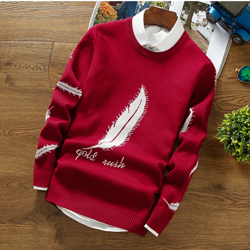 

Patchwork Slim Fit Knitting Men's Sweaters Pullover Long Sve round Ne Youthful Vitali Sle Casual Comfortable Tops