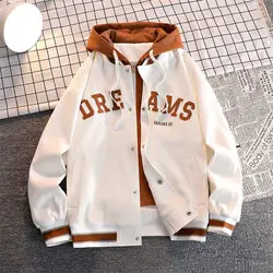 Fashion Fake Two-piece Hoodies Women Autumn Winter Trendy Hooded Jackets Loose Casual Hooded Baseball Suit Streetwear Y2k Coats