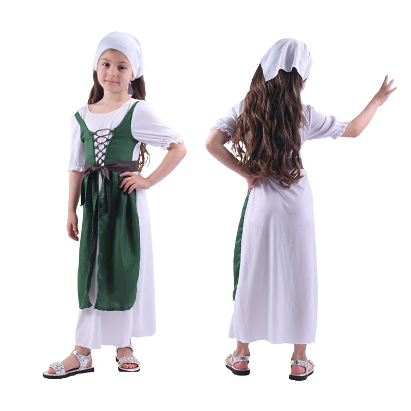 Robe de festival irlandais pour enfants, ensemble de vêtements de fête de vacances, costume de cosplay pour la Saint-kk, vêtements de performance sur scène pour filles