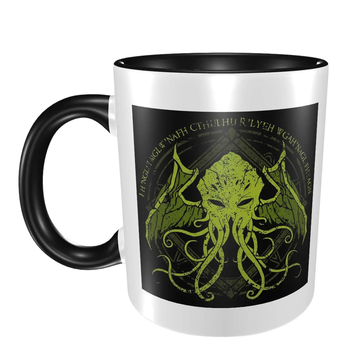 

Cthulhu Lovecraft Distressed Chant Design V2 Mug Funny Ceramic Coffee Cups Tea Mugs Milk Cup Drinkware Gift for Friends