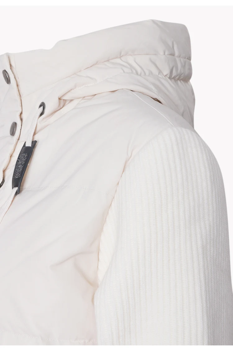 BC800 High Quality Luxury Wool Patchwork White Goose Down Jacket Winter Women's Clothing