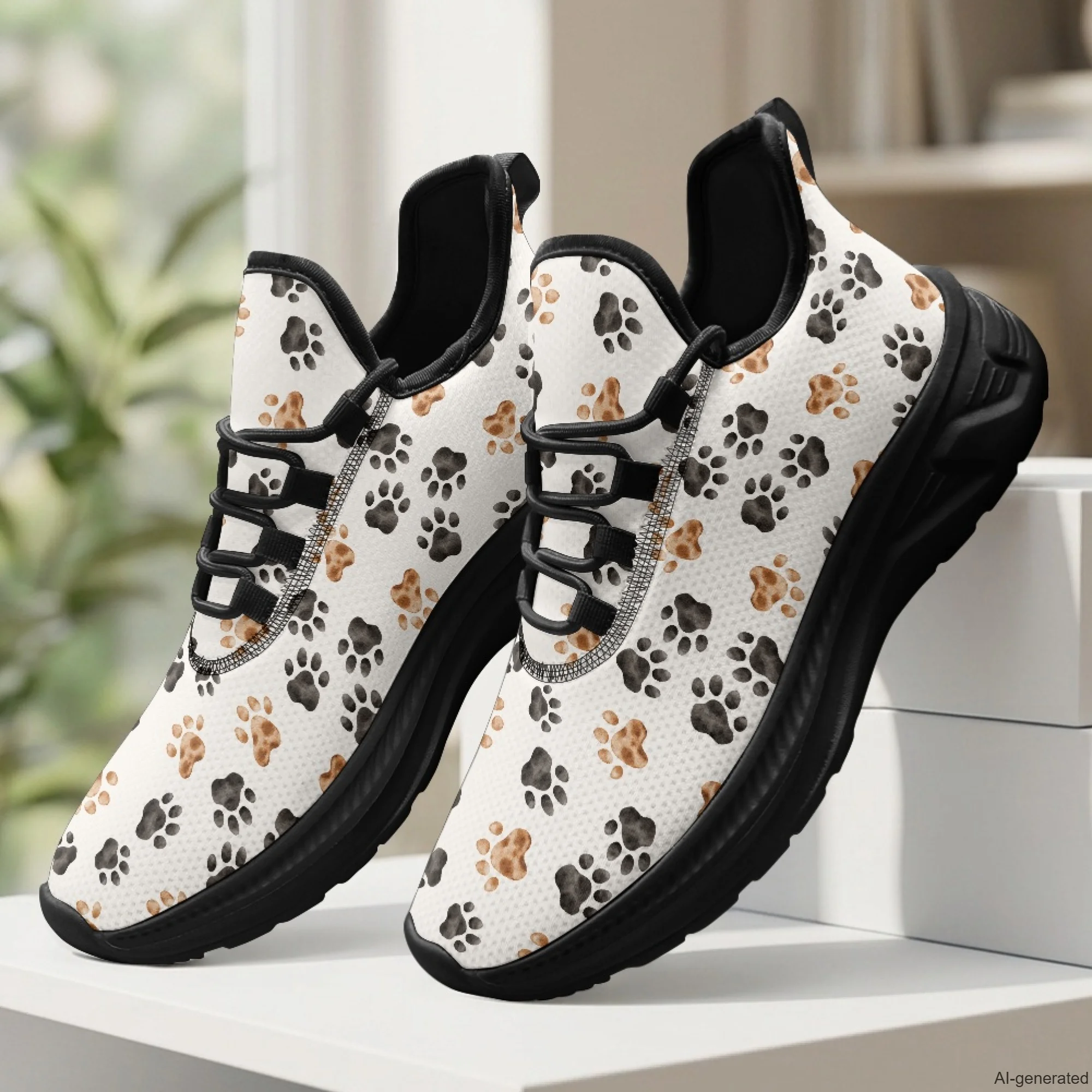XIXIRIMIDO Womens Walking Shoes Nurse Shoes Nurse Sneakers Dog Paws Print Tenis Masculino De Corrida Barefoot Shoes 35-48
