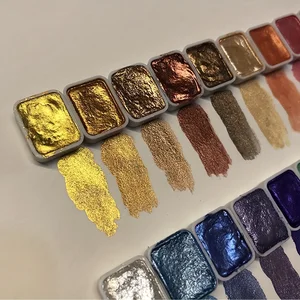 Coffret de peinture à l’aquarelle en métal 20 couleurs, boîte portative avec perles brillantes, peinture à l’aquarelle unie, fournitures d’art, aquarelle 8 meilleures aquarelles vendues - No 3