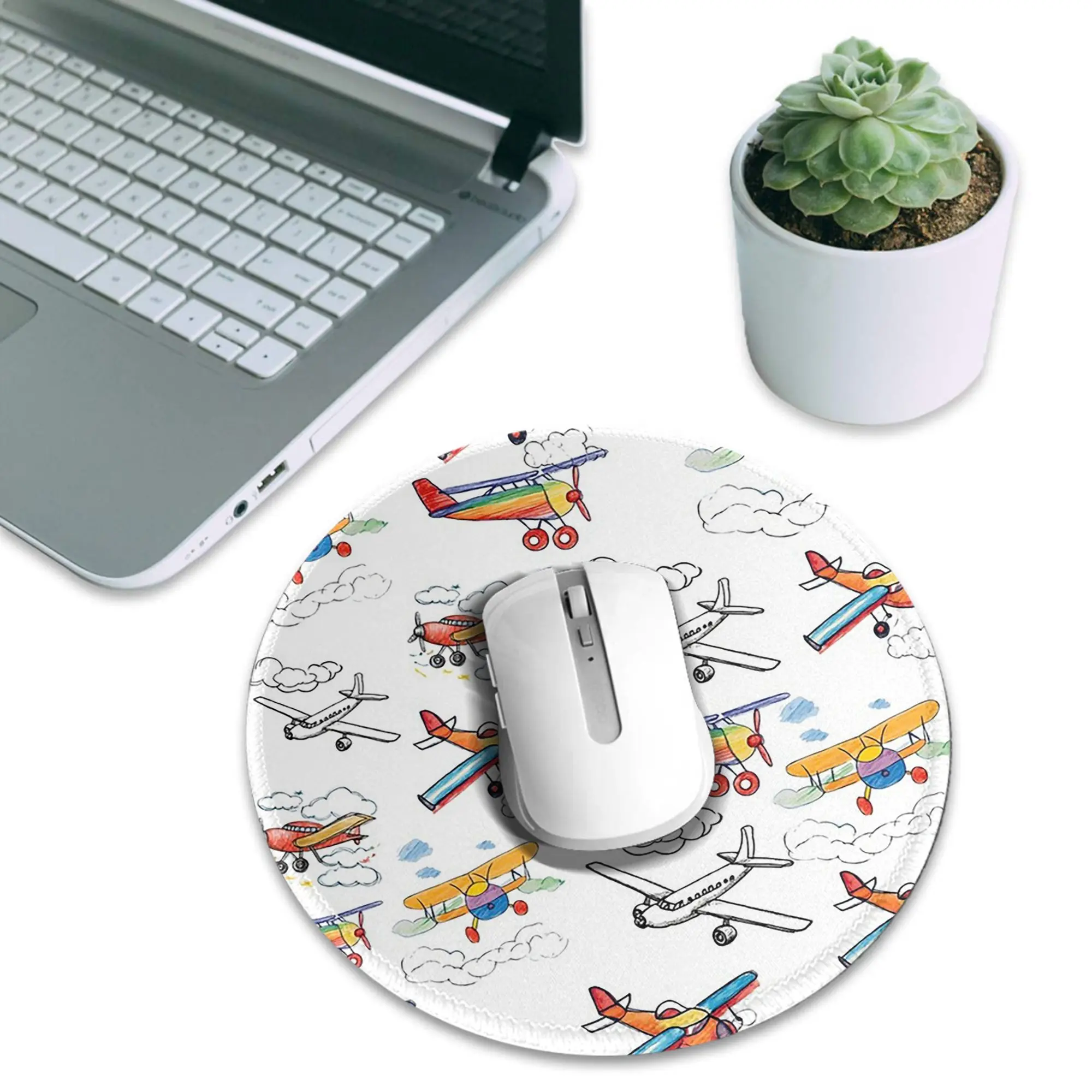 Colorful Nostalgic Airplanes Aviation Enthusiast  Mouse Pad Computer Keyboard Mouse Mat Gaming Laptop Desk Mat Office Table Mats