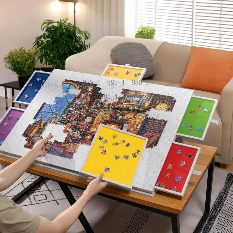 Felt Puzzle Mat Sorting Board Universal 2000-Piece Puzzle Workbench Storage