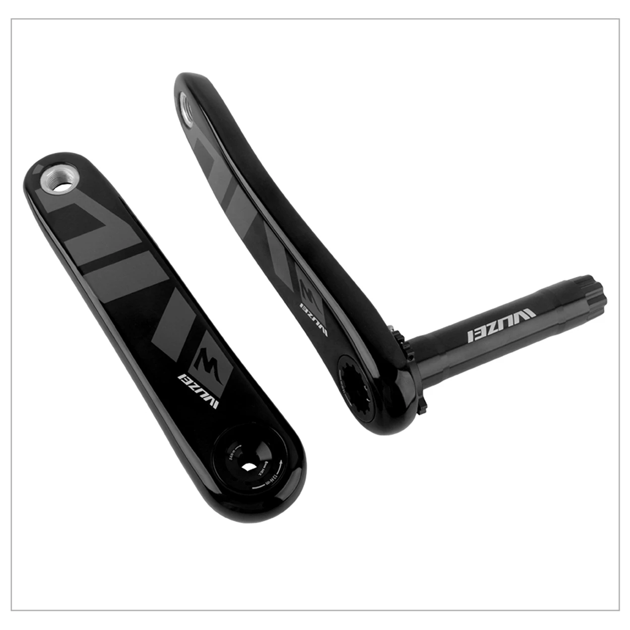 WUZEI Carbonfaser MTB Kurbel 3-Bolzen Direktmontage Mountainbike Kettenblatt 165 170 175mm Fahrradkurbelarm 24mm AL7075 Achse – Detail 19