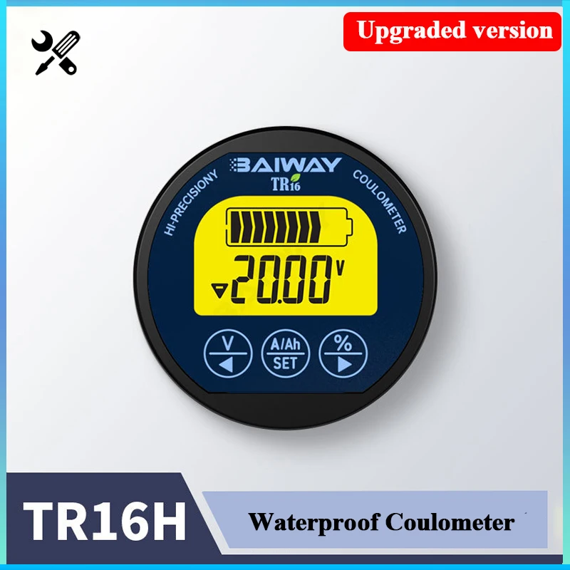 TR16 8-120V Waterproof Battery Capacity Tester 50A/100A/350A Coulometer Voltage Current Meter LCD Display for Lithium Batteries