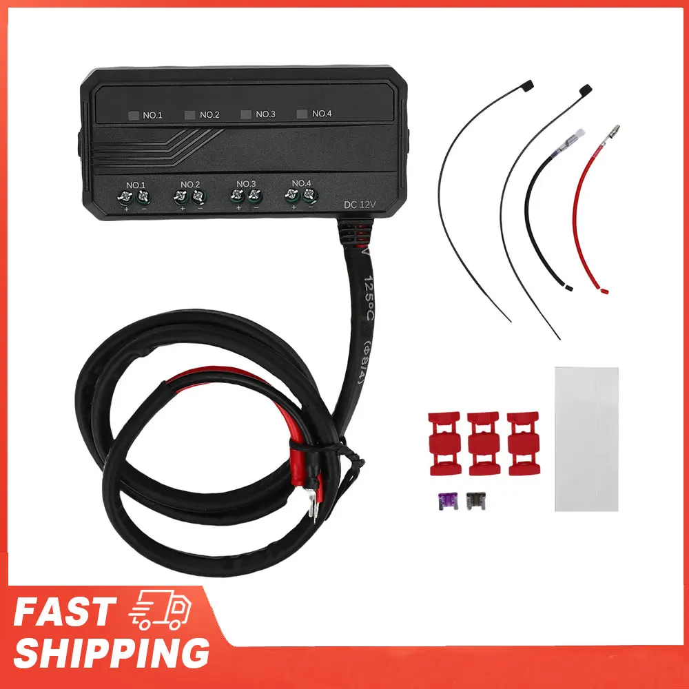 Boîte à fusibles pour moto, bornier à profil bas 20A avec indicateur LED, relais de batterie à 4 Circuits pour voitures, ATV, UTV