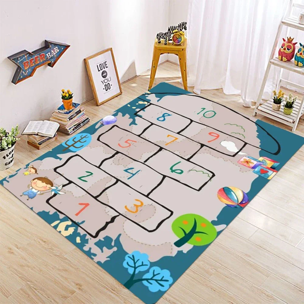 Cute Number Steps Bathroom Mat Rug for Kids Play Area Nursery Washroom Entrance Floor Mat