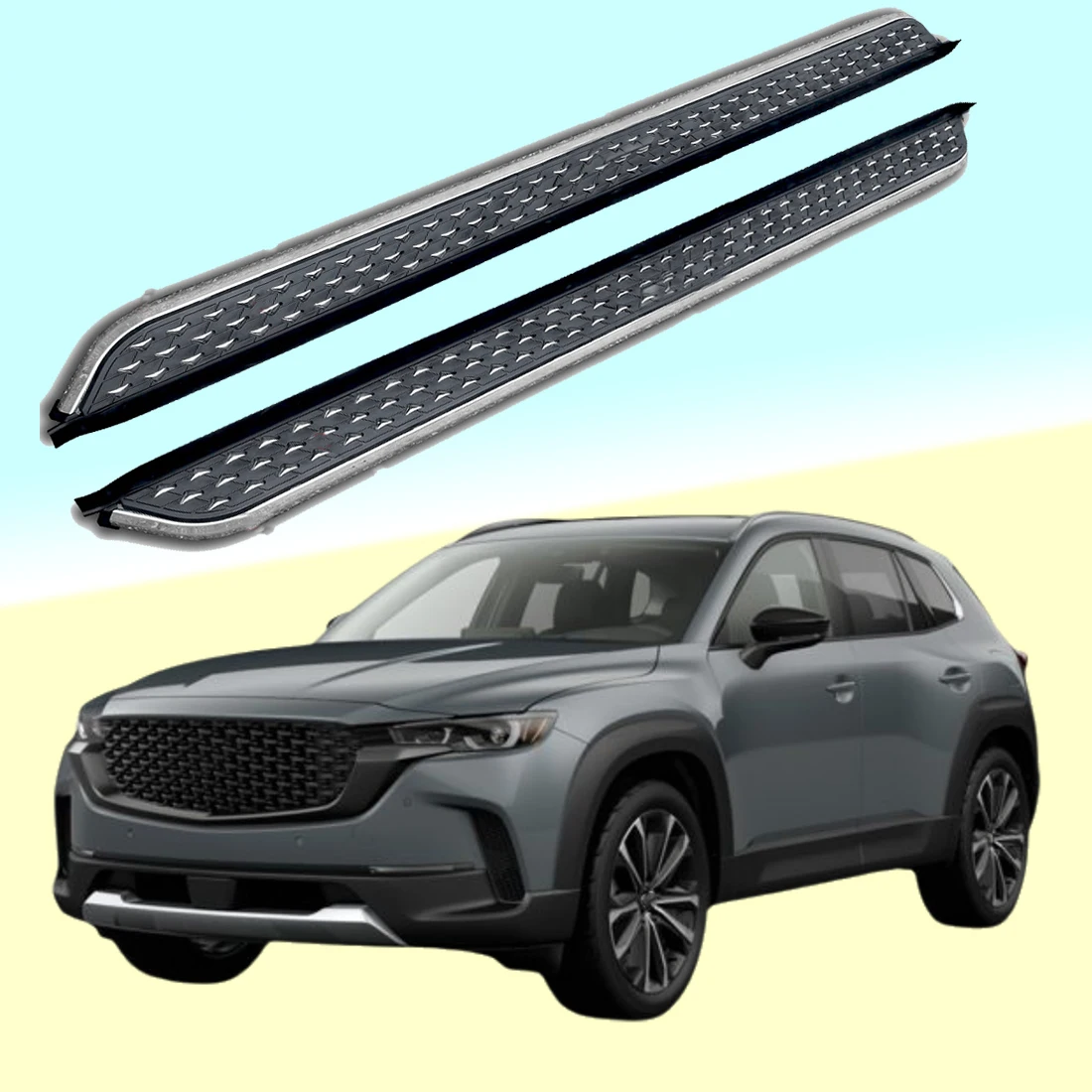 

2PCS Side Step fits for Mazda CX-50 2022 2023 2024 Running Board Nerf Bars Stairs Aluminium Pedal