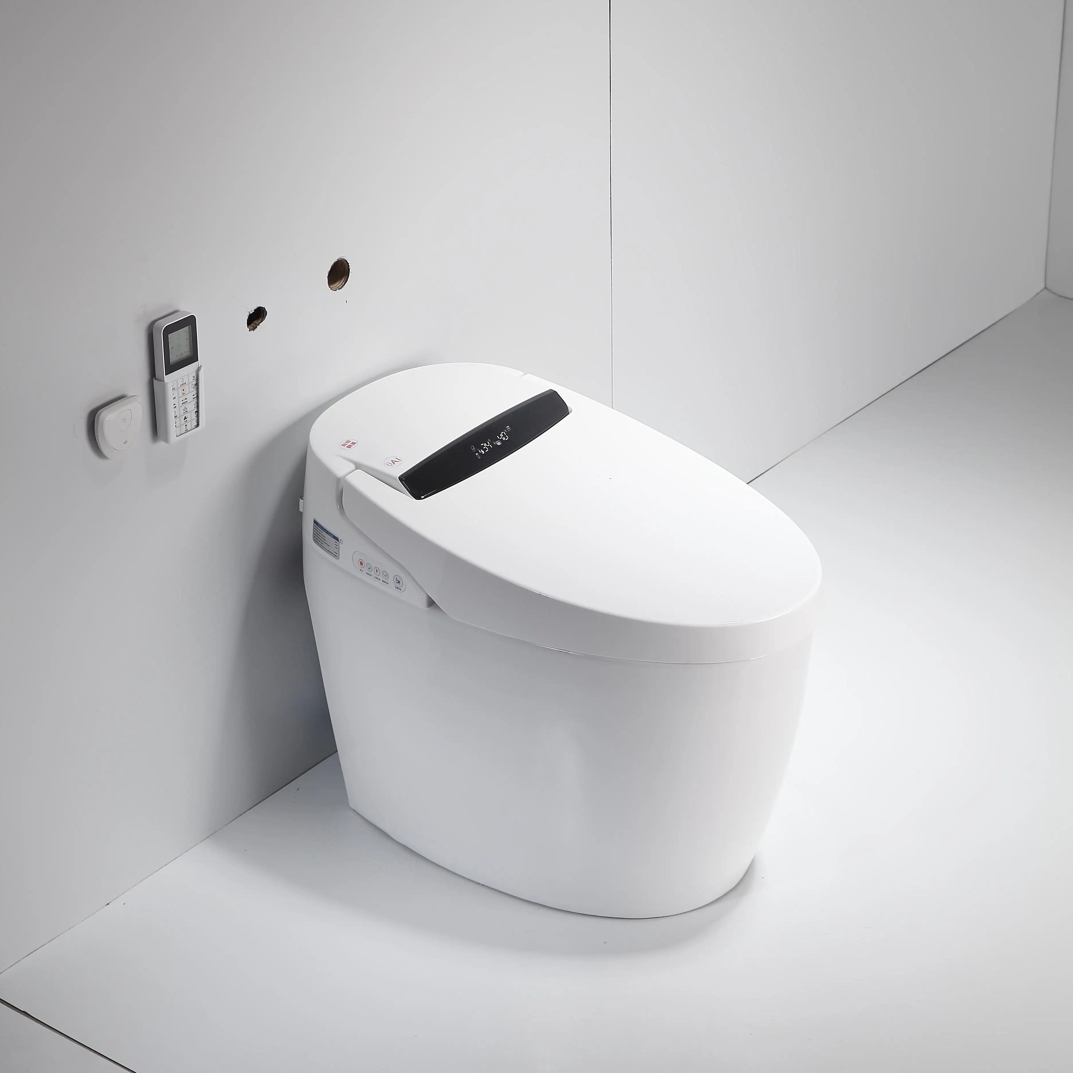 

Modern Intelligent One Piece Automatic Flush Smart Toilet Remote Control Electric Bidet S-Trap Drainage Seat Heating WC
