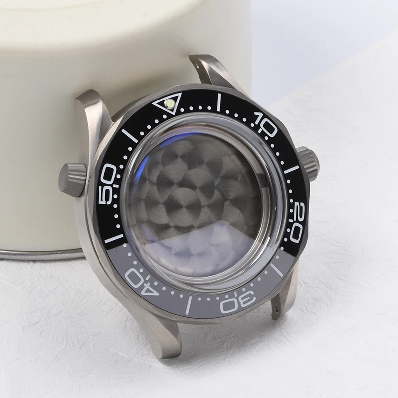

Seahorse 007 Watch case Luminous Titanium Sapphire glass Dive watch case fit Seiko for NH35/NH36 Automatic Movement Watch mod