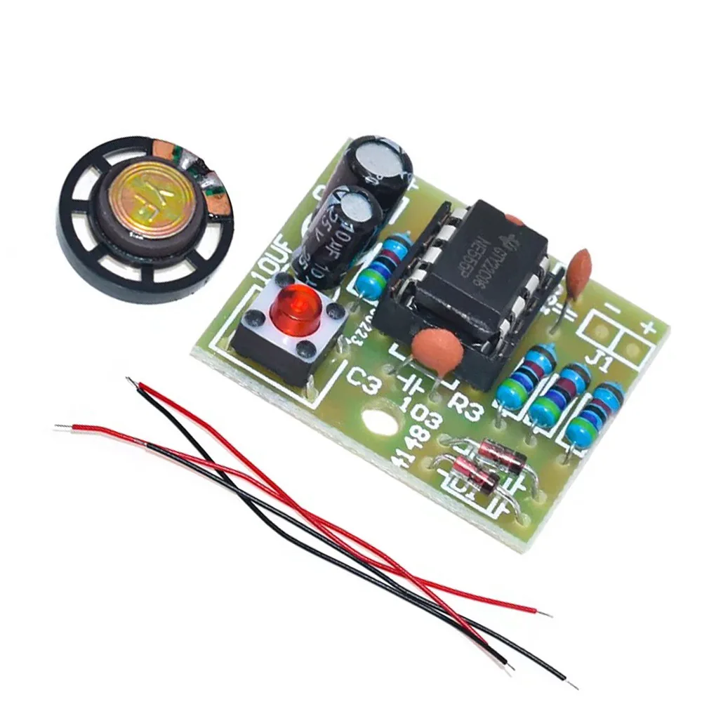 Electronic Components Kit Professional NE555 Doorbell DIY Kit - Dual Tone Ding Dong Sound PCB Soldering Practice with Complete image 3