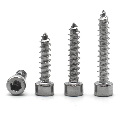 Imagen 2 del producto 100/50/25/10 Uds 304 Acero inoxidable M1.7 M2 M2.3 M2.6 M3 M3.5 M4 M5 M6 M8 cabeza hueca hexagonal tornillos de cabeza Allen autorroscantes