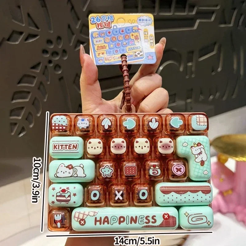 26Grid Keycap Clicker Anti-Stress Fidget Keyboard Schlüsselanhänger Entspannungsknopf Cartoon Handentspannung Partygeschenk 26Grid Keycap Schlüsselanhänger – Detail 6