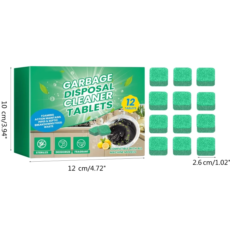 

12pcs Garbage Disposal Cleaning Tablets Keeping Your Kitchen Floor Clean