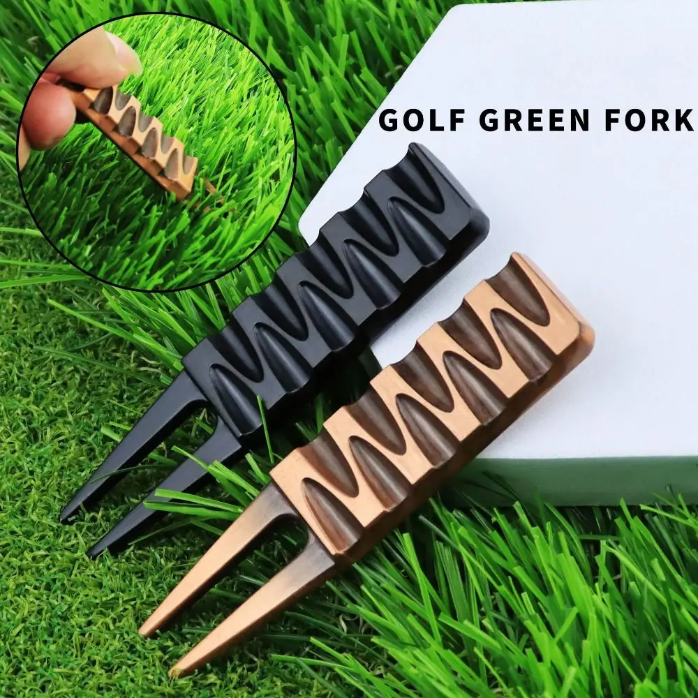 

Zinc Alloy Golf Divot Repair Pitch Fork Lightweight Smooth Surface Golf Green Divot Fork Portable Ergonomic Design Golf Club