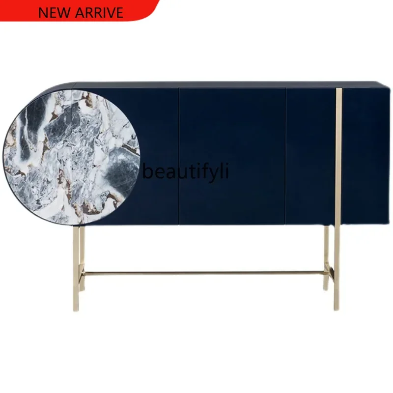 

X A15 Light Luxury Stone Plate Entrance High Italian Minimalist Storage Cabinet Living Room Curio Cabinet