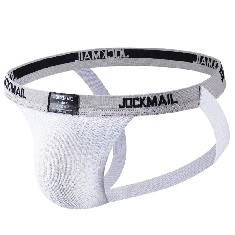 JOCKMAIL Sexy Fashion Men\'s Underwear High Quality Solid Color Gay Jockstraps Large Size Breathable Sports Male g-string&thong