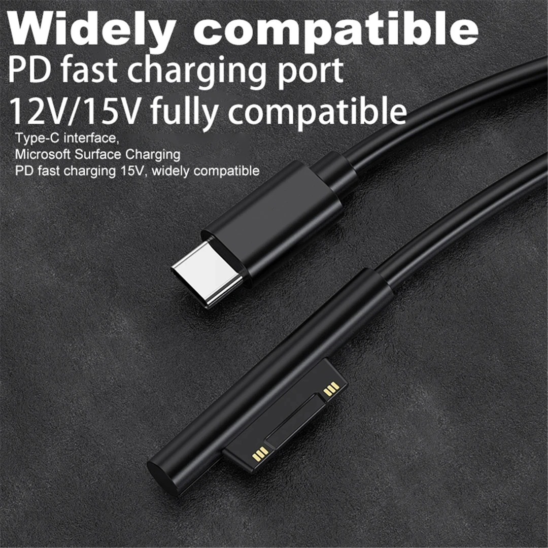 USB Type C Power Supply PD Fast Charger Adapter USB C Fast Cable for Microsoft Surface Pro 7/6/5/4/3 Book/Book 2 0.2M 1.5M 1.8M
