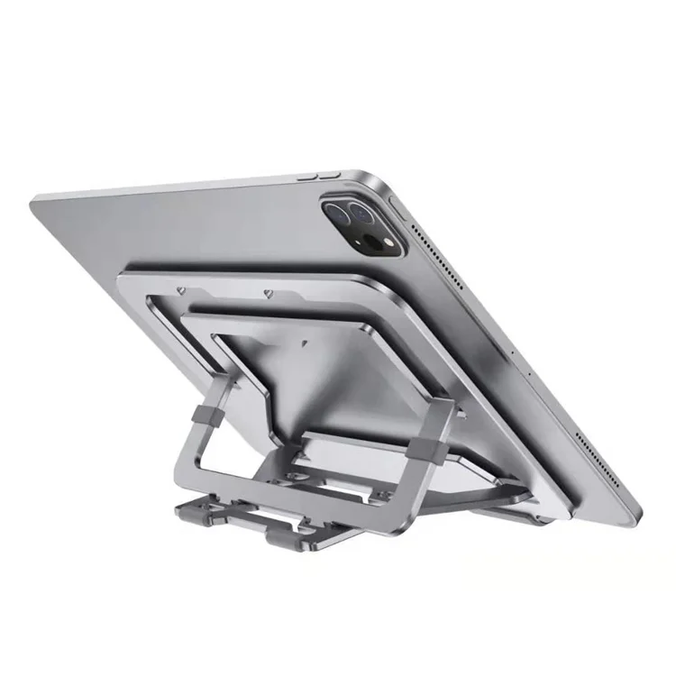 Hot 6 Angles Adjustable Foldable Aluminum Tablet Stand Anti-slip Silicone Holder For iPad Pro 12.9 Inch