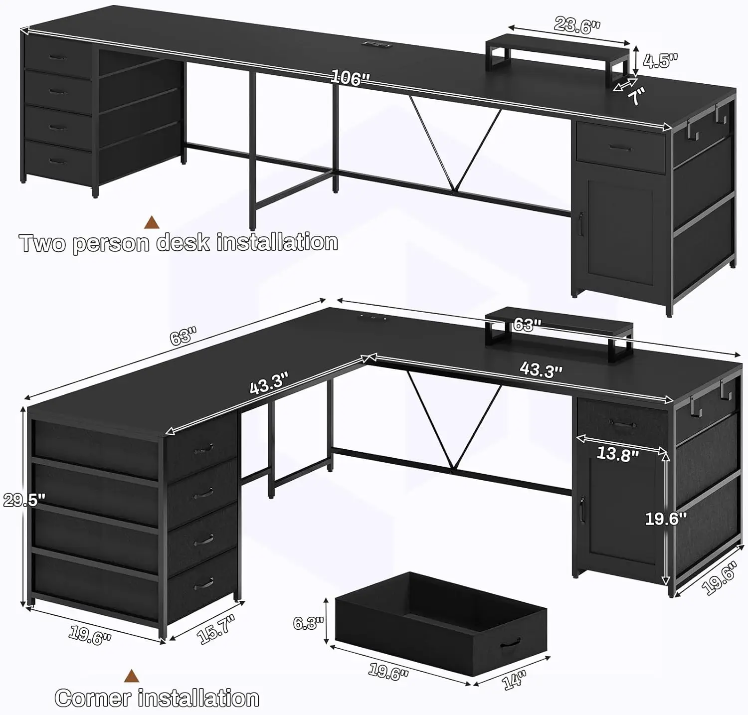 L Shaped Desk, 63