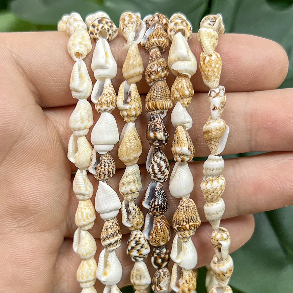 6x10mm Natürliche Unregelmäßige Muschelperlen mit Geradem Loch, Lose Perlen für DIY Armband Halskette Schmuckherstellung Zubehör 31 Zoll