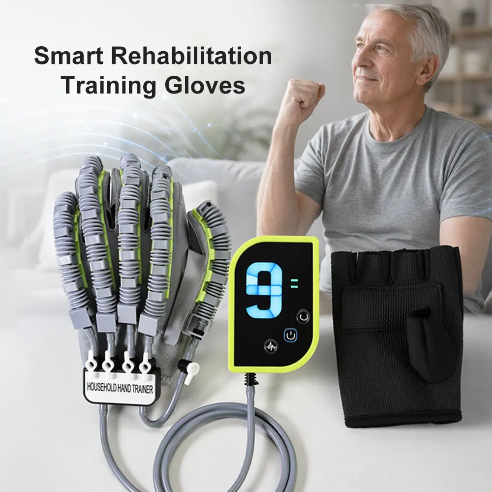 Rehabilitation Robot Gloves Stroke Hemiplegia Cerebral Hand Function Pneumatic Stimulation Recovery Finger Training Massage Tool