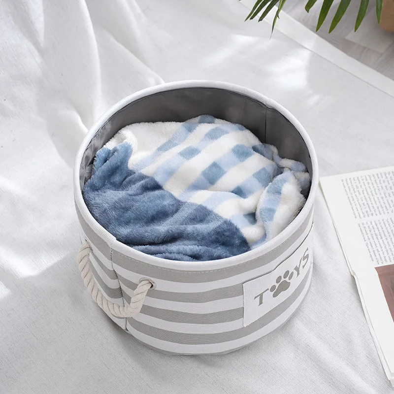 1 Pc Stylish and Durable Pet Toy Basket, Storage Frame with Rope Handle- Perfect Storage Solution for Dog Toys and Accessories