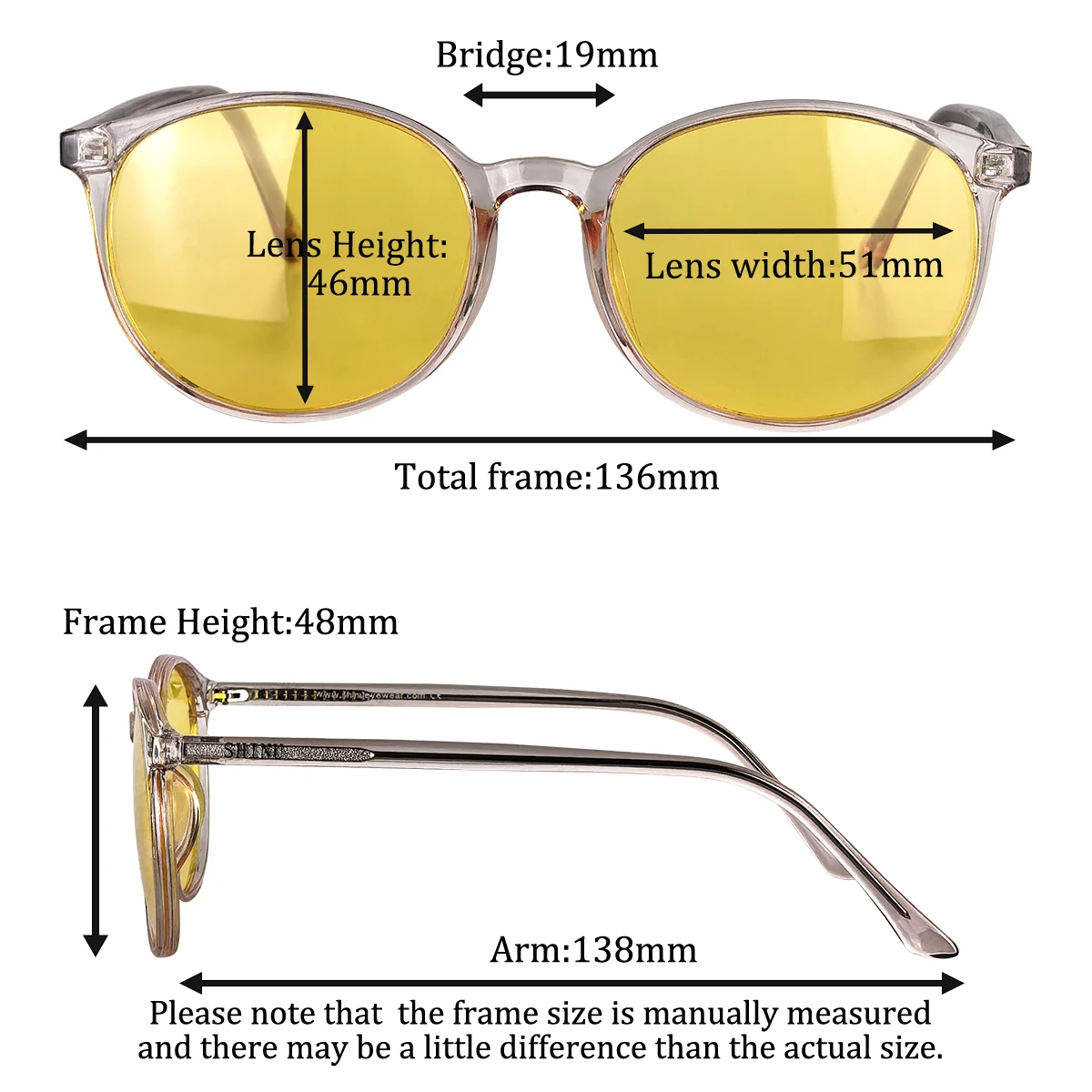 SHINU Anti-Blaulicht-Gelb-Linsenbrille Y2k Polarisierte Sonnenbrille Damen Nachtsichtbrille zum Fahren Freundin Geschenk – Detail 6